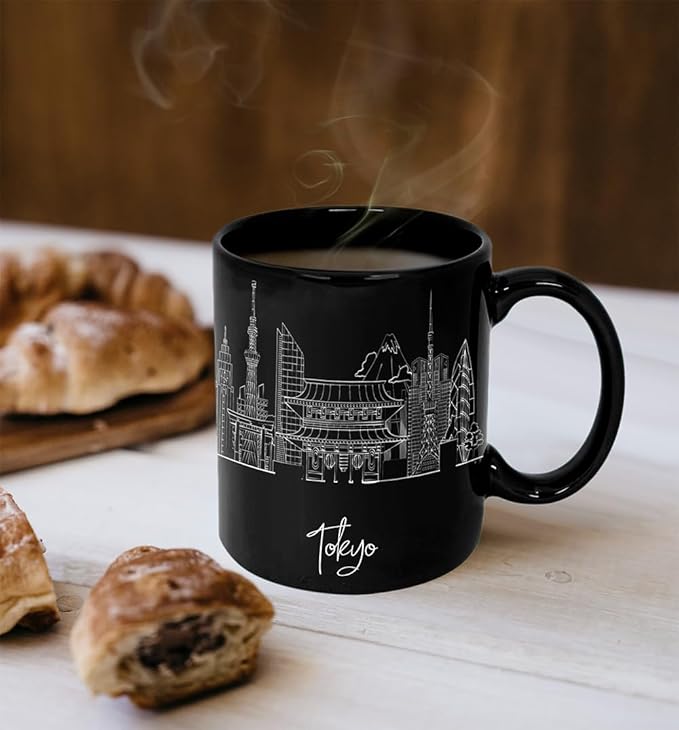 Tokyo Skyline Ceramic Mug, Asia Keepsake 11oz White Mug, Custom Coffee Cup, Gift For Birthday, Asia Skyline Coffee Cup, Mugs for Women, Personalized Coffee Mugs