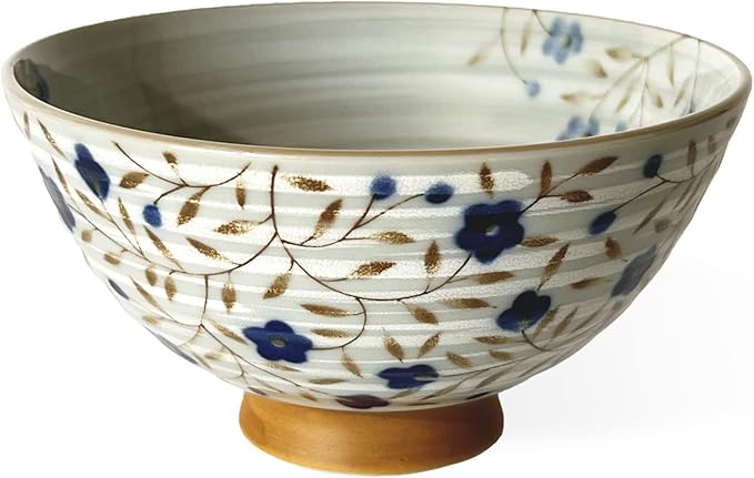 Traditional Style Japanese Ceramics Rice Bowl Chawan Pottery, Dishwasher Microwave Safe Made in Japan (Kohiki Kozakura, Medium (oohira))
