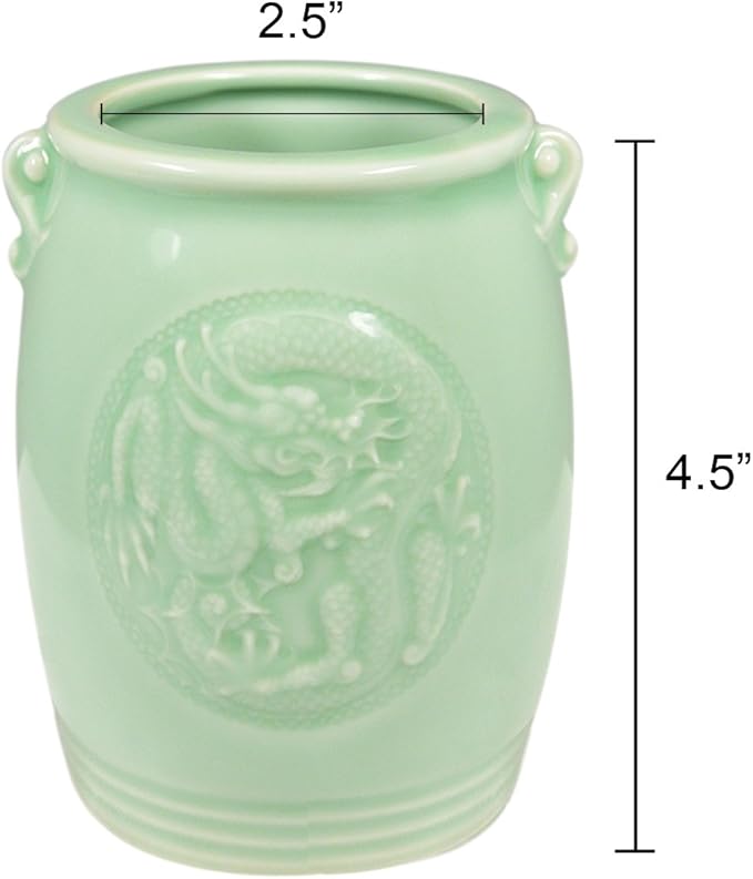Wrapables Gifts & Décor 4.5 Inch Chinese Dragon & Phoenix Ceramic Vase