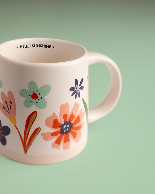 Karma, 16 oz Boho Holiday Mug - Cute Christmas Coffee and Tea Mug - Colorful Ceramic Coffee Mugs for Women and Men, Peace on Earth Dove