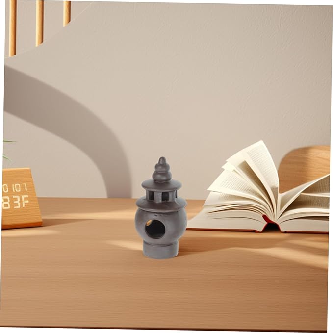 Totority Ceramic Pagoda Sculpture Asian Garden Figurine Zen Landscape Decoration Miniature Garden Accessory
