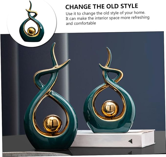 Ceramic Abstract Statue for Home Decor Modern Art Sculpture for Living Room and Dining Room Unique Design Eye-catching Tabletop Ornament Chic Handmade Decoration
