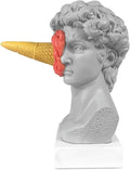 6.3 Inch Ice Cream David Head Resin Sculpture Statue for Living Room, Office, Bookshelf, Coffee Table Decorative Statues (red)
