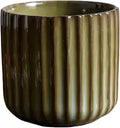 Vinitage Ceramic Mug, Japanese Tea Cup 6oz Striped Cup No Handle Drinking Cup for Latte Milk Water Beverage Juice Microwave and Dishwasher Safe, Kiln Transformation Cup (Green)