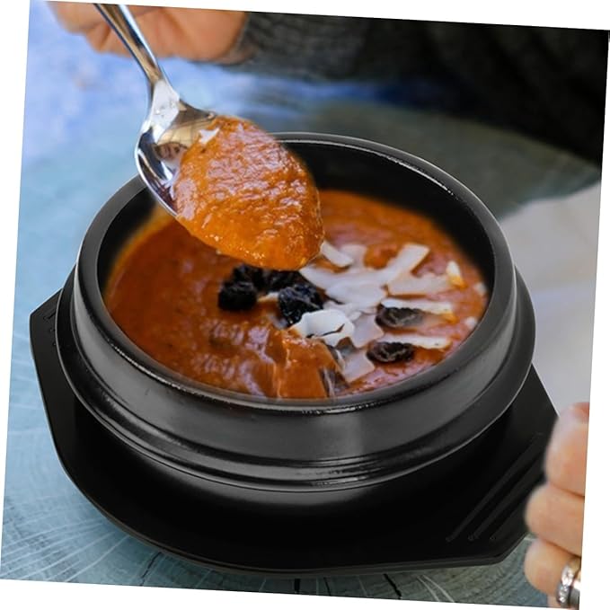 LIFKOME Casserole Cookware Korean Stone Pot Korean Dolsot Pot Bibimbap Bowl Heat Resistant Ceramic Easy to Clean