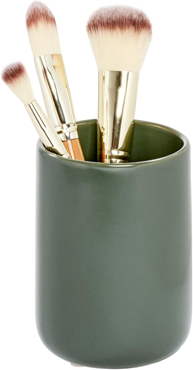 iDesign Ceramic Earth Collection Tumbler Cup, Moss