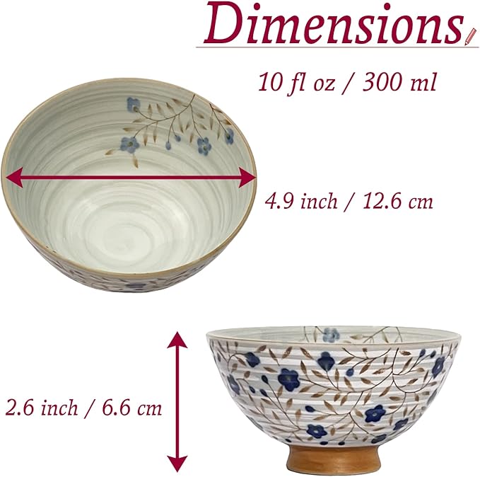 Traditional Style Japanese Ceramics Rice Bowl Chawan Pottery, Dishwasher Microwave Safe Made in Japan (Kohiki Kozakura, Medium (oohira))