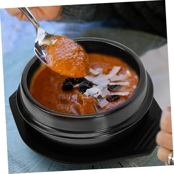 ABOOFAN 1set Ceramic Stew Pots Korean Stone Pot Cooking Tray High Grade Ceramic Even Heat Distribution