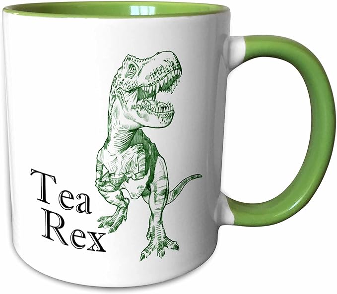 3dRose Tea Rex. 15oz Two-Tone Green Mug