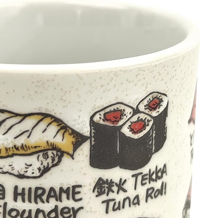 Japanese Tea Cup - Pottery 9 fl oz, Yunomi Mug, Sushi Made in Japan (C3-6 Sushineta)