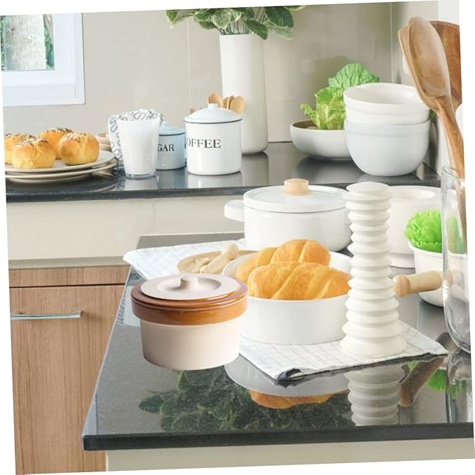 GLEAVI 2pcs Ceramic Stewing Bowl with Lid Heat Resistant Soup Bowl for Home Use for Steaming Rice Pudding and More Tableware for Families and Restaurants