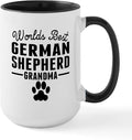 CafePress Worlds Best German Shepherd Grandma Mugs 15 oz (444 ml) Ceramic Coffee Mug