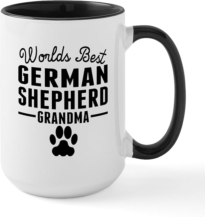CafePress Worlds Best German Shepherd Grandma Mugs 15 oz (444 ml) Ceramic Coffee Mug