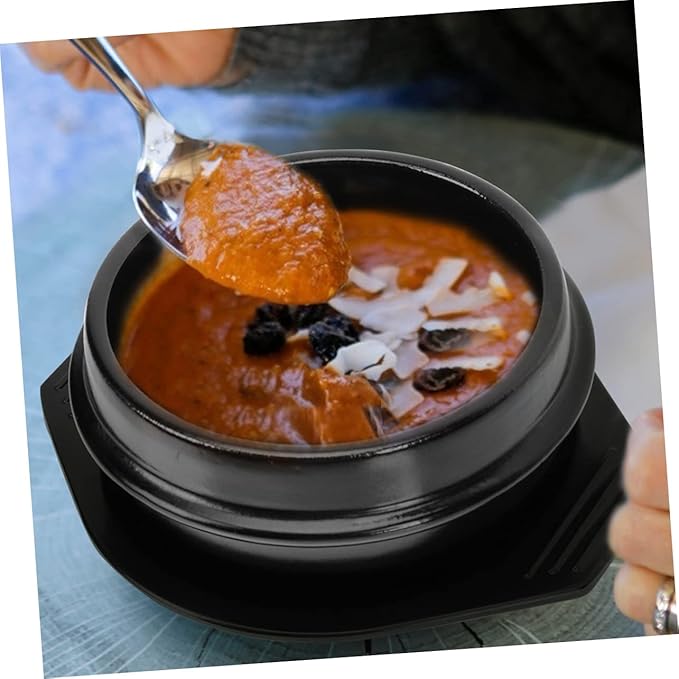 Korean Stone Pot Ceramic Cooking Pot Stew Korean Style Heat Insulated Tray for Soup Noodles