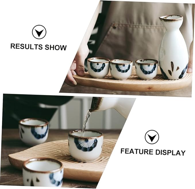 ABOOFAN 2pcs Traditional Japanese Tea Cup Hand Painted Floral Design Glazed Ceramic Sake Cup for Korean Restaurant