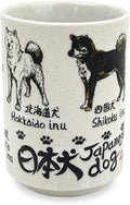 Japanese Tea Cup - Pottery 9 fl oz, Yunomi Mug, Sushi Made in Japan (C3-27 Japanese Dog)