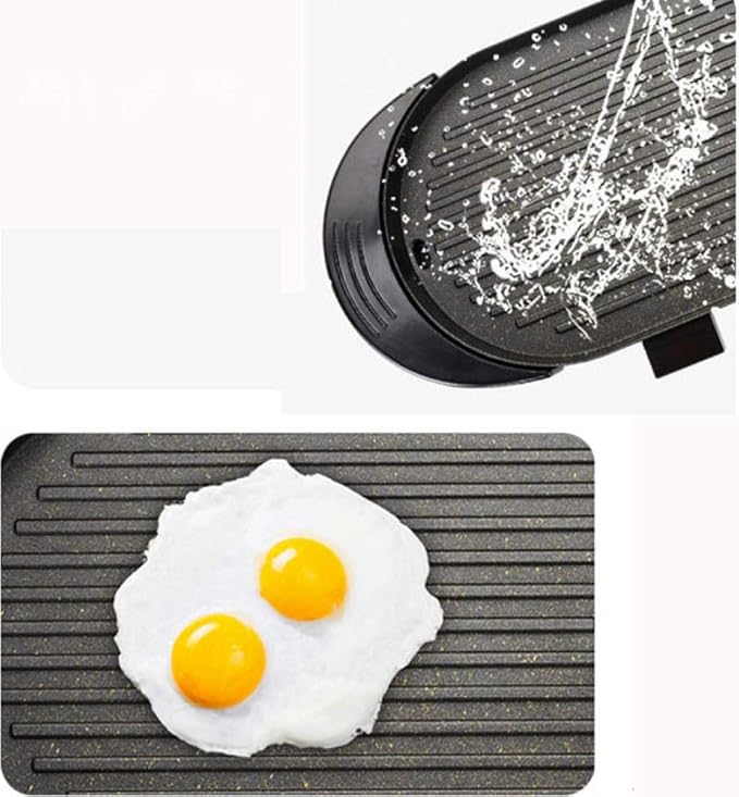 BBQ - The Electric Korean Barbecue Hot Pot Maifan Stone Multifunction and Hot Pot Table Grill and Fondue with Ceramic Coating 1500W [Energy Class A],YinandYanghotpot