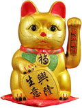 Luck Cat-Waving Arm Cat 7 Inches Gold Business is Booming Lucky Cat Opening Gifts,Chinese Feng Shui Deoration Cat for Home Office for Home Office