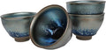 Jianzhan Teacup with Starry Sky Pattern, Small Japanese Style Tea Cups, Mini Ceramic Espresso Cups, Yerba Mate Cup Set of 4