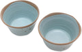 NOVICA Artisan Handmade Ceramic Dessert Bowls in Java Pair Blue Indonesia Tableware Dinnerware Rustic [ 3.1in H x 5in Diam. 8 Oz.] ' Blue Bell' Pair