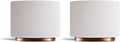 Fellow Monty Milk Art Espresso Cups - Small Double Wall Ceramic Demitasse, Matte White with Copper Base, 3 oz Cup (Set of 2)