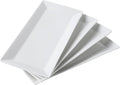 12" Serving Platters Set of 4, White Rectangular Plates, Ceramic Serving Tray, Stackable Large Party Plates for Appetizer, Dessert, Steak, Sushi, Housewarming Gift, Oven Dishwasher Safe