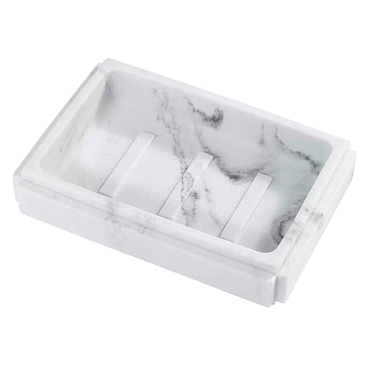 Avanti Linens - Accessory Set, 4pc Set Includes Resin Tumbler, Toothbrush Holder, Soap Dish & Lotion Pump/Soap Dispenser, Marble Home Decor (Catania Collection, Grey)