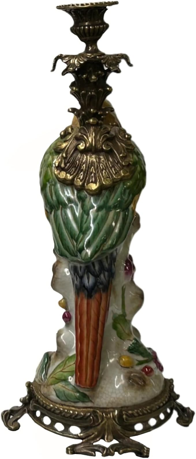 Vintage Handmade Ceramic Parrot Figure Candle Holder Aws4356