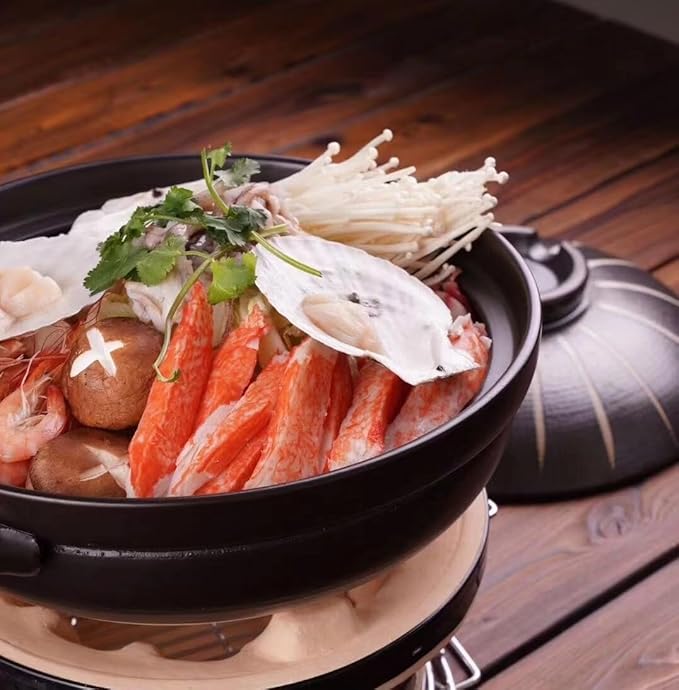 Rice Cooker and Claypot Cooking Pot, Japanese Ceramic Casserole, 2800ml Korean Stone Pot with Lid, Dolsot Pot for Sizzling Meals, Stoneware Clay Nabe Pot for Stovetop Stew,1700ML,A