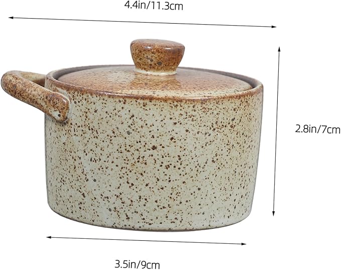 Small Stew Bowl Ceramic Pot Pottery Jar Sealed Lid Steamed Egg Bowl Lidded Ceramic Stewing Pot