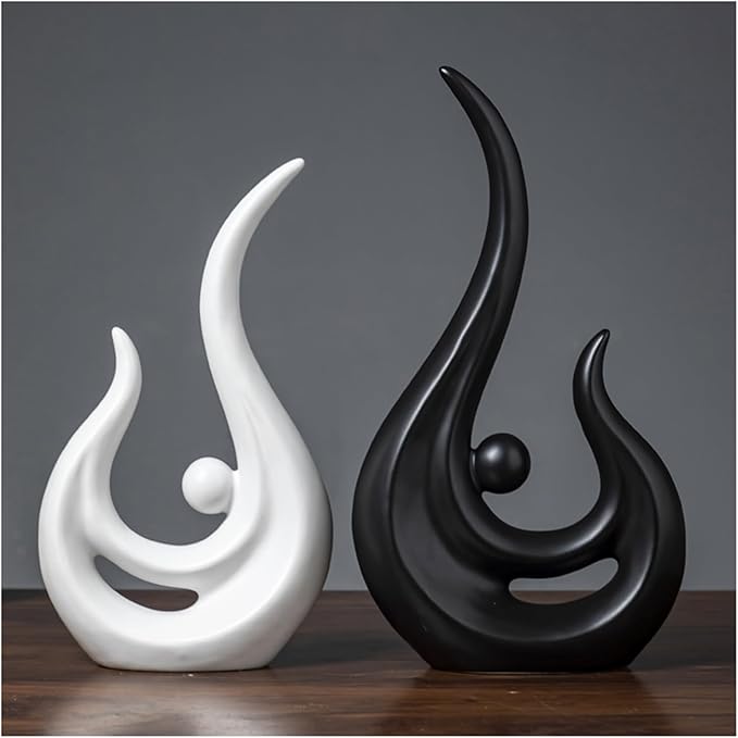 Sculptures Statues Sculptures White, Modern Abstract Art Decorative Statue, for Decoration Living Room, Bar, Bedroom, Gift, Ceramic