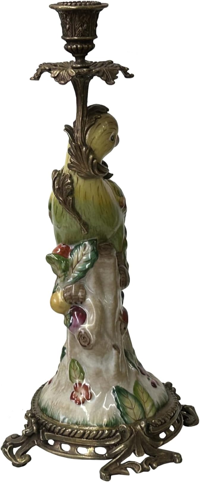 Vintage Handmade Ceramic Parrot Figure Candelabras Candle Holder Aws3885