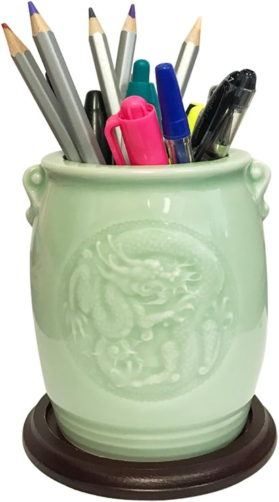 Wrapables Gifts & Décor 4.5 Inch Chinese Dragon & Phoenix Ceramic Vase