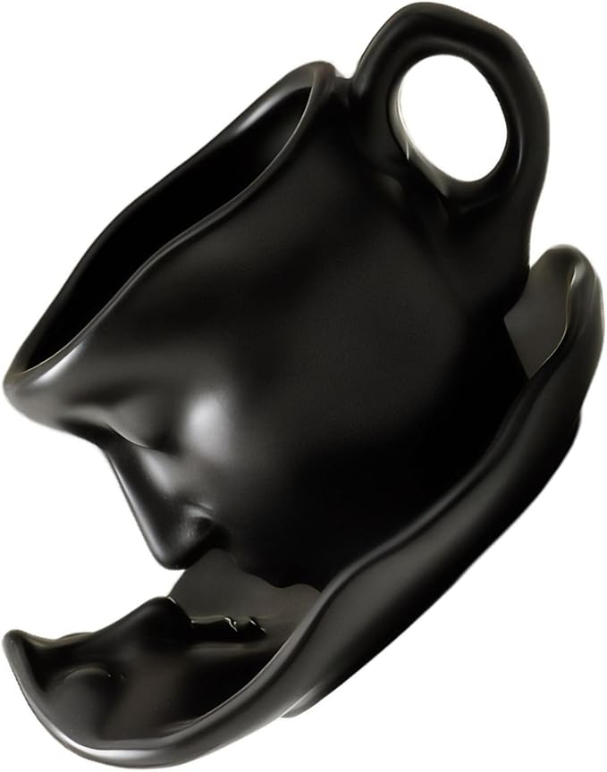Artistic Ceramic Coffee Mug with Sculptural Face Design for Home Decor and Gift Giving