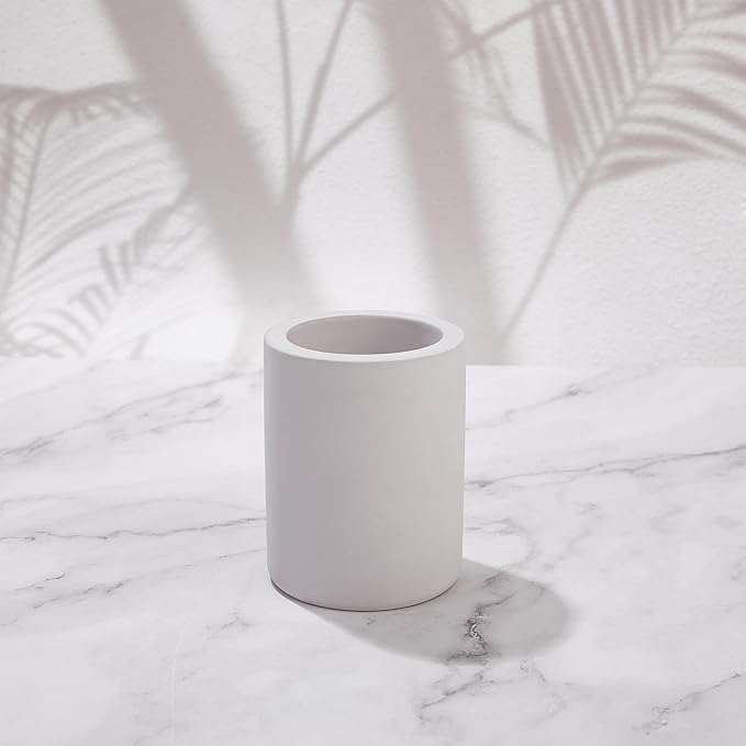 Drying Stone Toothbrush Holder, Diatomite Toothbrush Holders for Bathroom Counter, Quick Drying Electric Toothbrush and Toothpaste Holder Bathroom Organizer, Light Grey