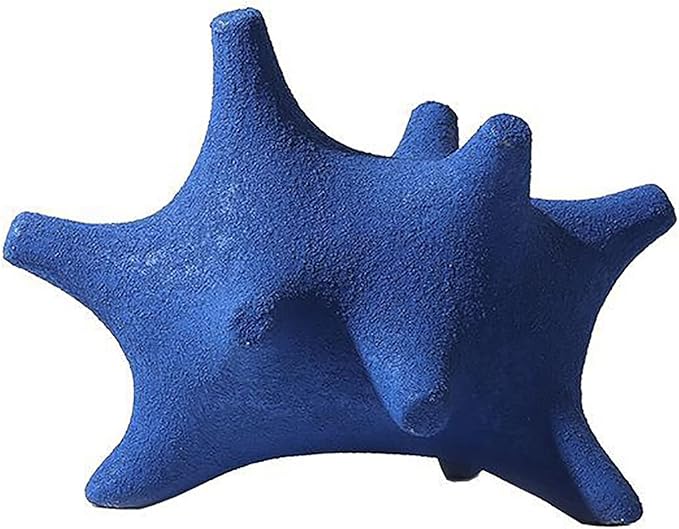 BK&MF Ceramic Polygonal Abstract Ornament Figurine,Creative Decoration Blue Brown Statues Garden Sculptures for Office Bookshelf Decor,B,26x17.5x19.5cm(10x7x8inch)