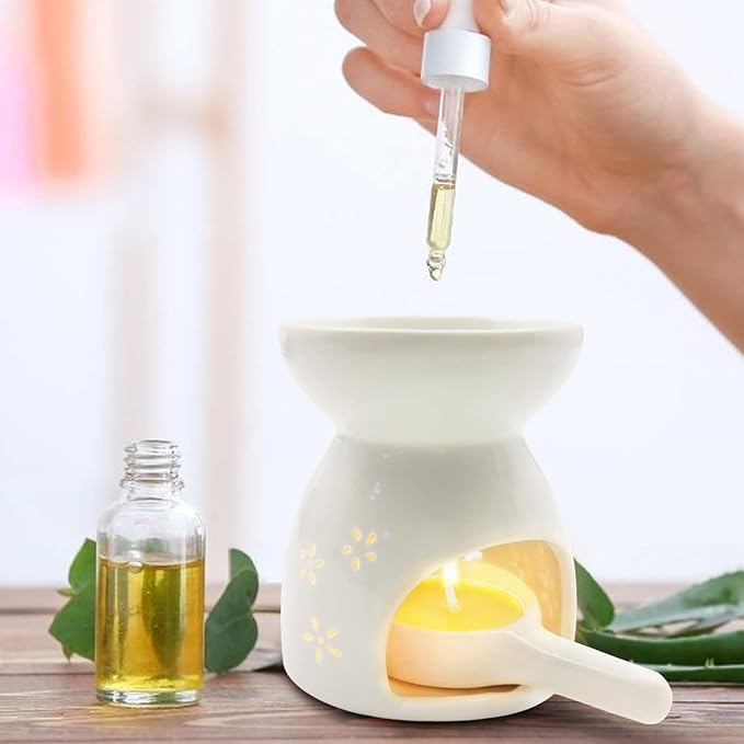 Ceramic Tea Light Candle Holder,Oil Burner for Scented Oil, Love Letter for Valentine's Day Decoration for Bedroom,Living Room,Balcony,Patio Tabletop Love Birthday Wedding Gift