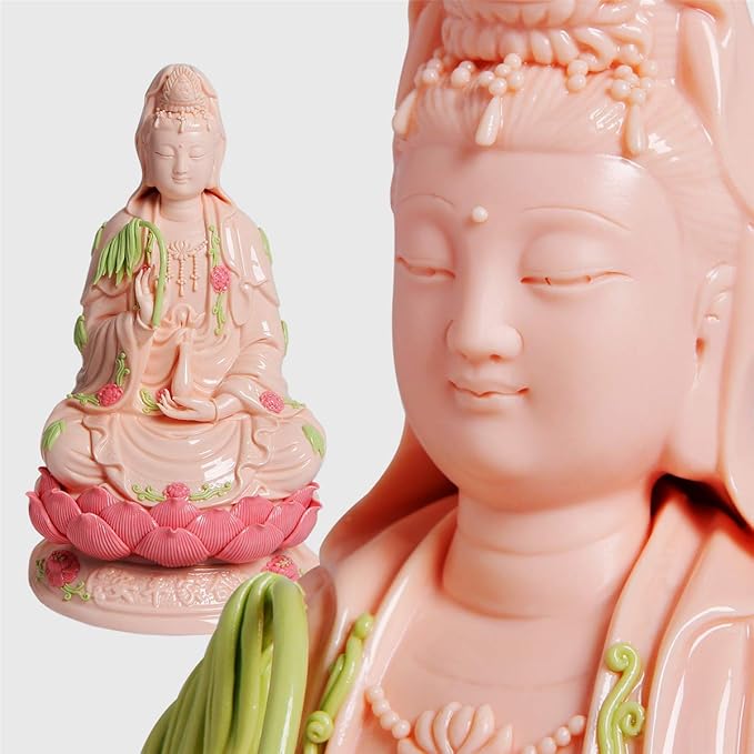 Top Ceramic Guan Yin Statue - Handmade Quan Yin, Kwan Yin, Quan Am, Kuan Yin,Guanyin Statue for Meditation Altar, Female Buddha - Goddess of Mercy and Compassion