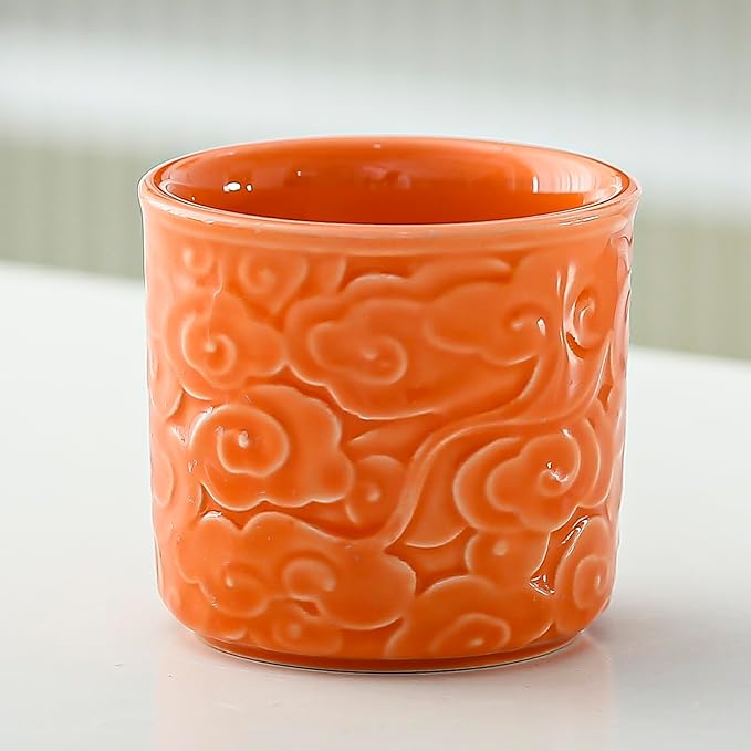Ceramic Espresso Cups Set of 4-3oz Demitasse Cups for Coffee & Tea, No Handles, Durable & Dishwasher Safe (bisque, 4)