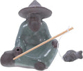 Miniature Chinese Fisherman Figurine Porcelain Sculpture for Desktop Bonsai Micro Landscape Decoration Asian Zen Ceramic Fish Tank Ornament