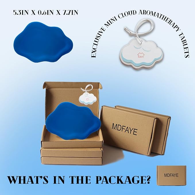 Jewelry Dish Trinket Tray for Women, Ring Dish Holder, Unique Cloud Shape Ceramic Plate Cute Things Vanity Aesthetic Room Decor Mother's Day Birthday (Klein Blue)