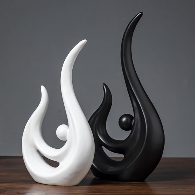 Sculptures Statues Sculptures White, Modern Abstract Art Decorative Statue, for Decoration Living Room, Bar, Bedroom, Gift, Ceramic