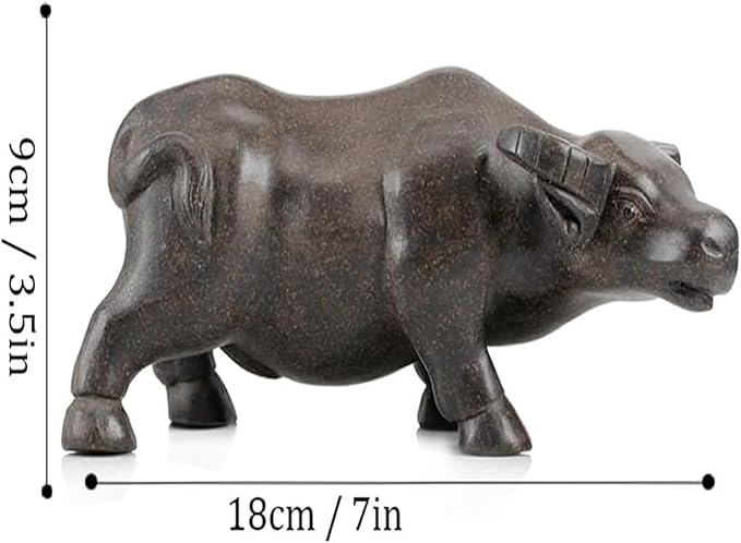Sculpture Tabletop Ceramic Buffalo Statue Decoration Handmade Art Sculpture Decor Ornaments Desktop Purple Clay Pot Tea Pet Statues Decorations Statue of Wealth Statues