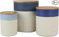 10 Strawberry Street Luca Ombre Matte Blue/White Embossed 3 Piece Canister Set