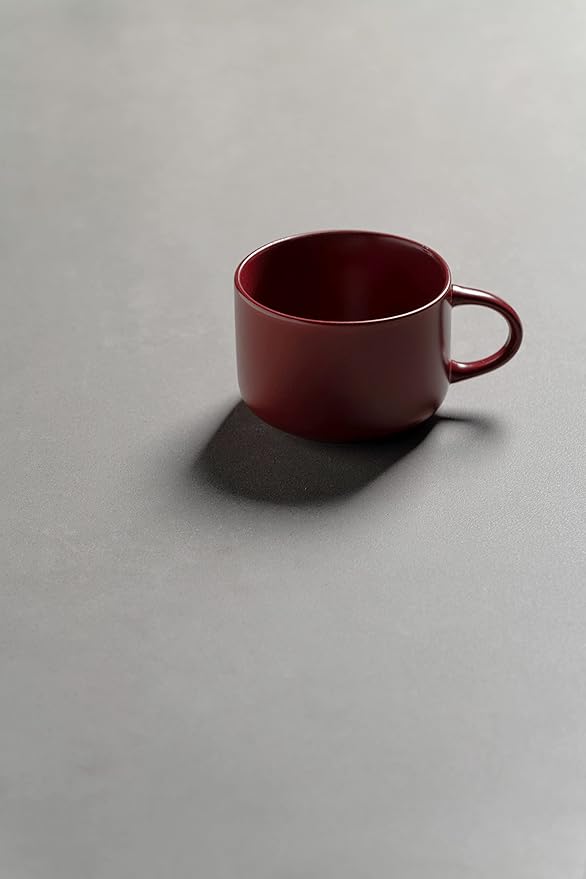 10 Strawberry Street Wazee Matte 4.75"/22 oz Oversized Mug, Set of 6, Red
