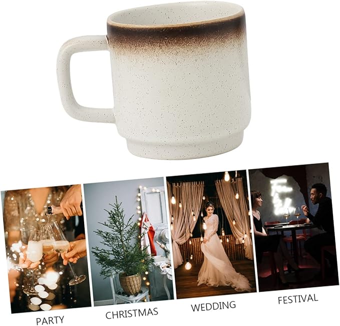 Ciieeo Ceramic Vintage Mug Set 16oz Decorative Water Drinking Cup Handle for Tea Coffee and Milk Elegant European Style for Home and Office Use