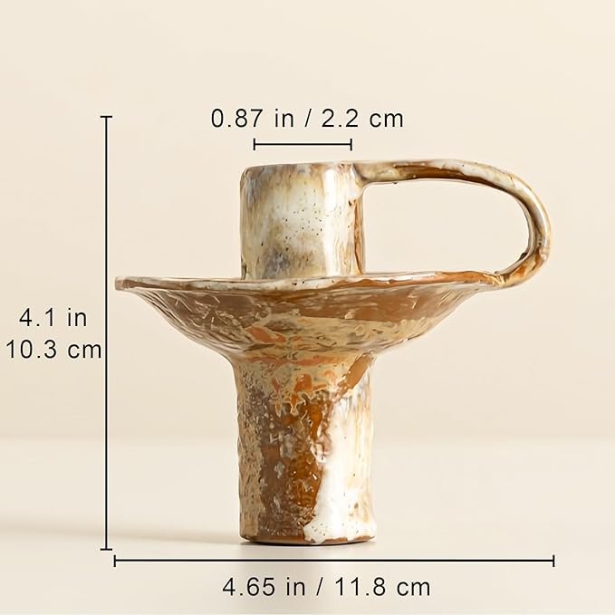 Candle Holder, Antique Ceramic Candlestick Holders, Brass Taper Candle Holders Coffee Table Decor, Romantic Scented Candles Holders Home Decor