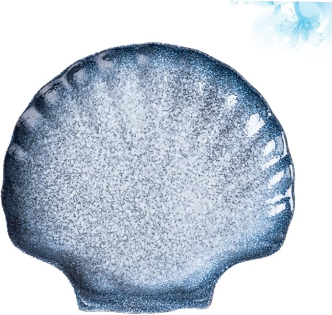 IMIKEYA Ceramic Plates for Shell Shape Dinner Plate Creative Porcelain for Salad Noodle Dish