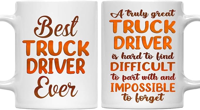 Gifts For Truck Driver - Best Truck Driver Ever Mug - Truck Driver Gifts - 11oz White Ceramic Mug for Office, Women, Men, Work Friends, Coworkers - Thanksgiving, Birthday, Christmas Gift
