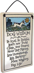 Modern Artisans Dog Wisdom Ceramic Quote Plaque, 7-Inches, American Made